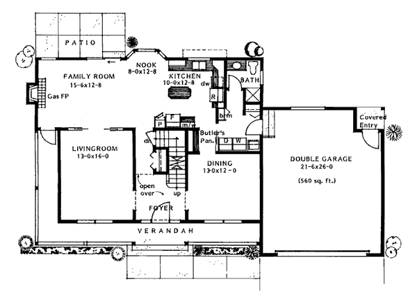 Country Farmhouse Level One of Plan 90991