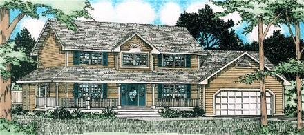 Country Farmhouse Elevation of Plan 90991