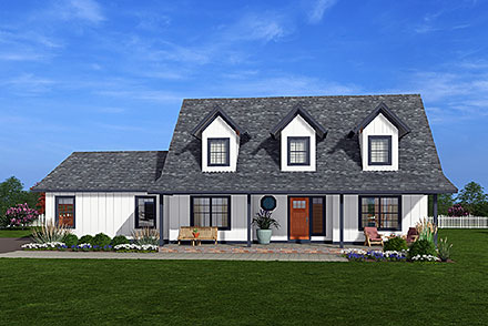 Cape Cod Country Elevation of Plan 90992