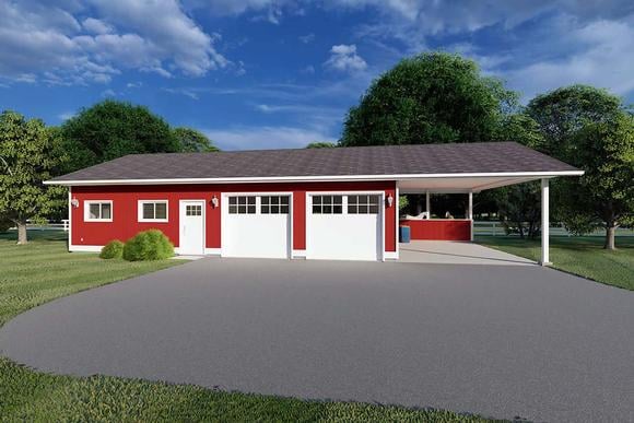 Garage Plan 90993 - 3 Car Garage Elevation