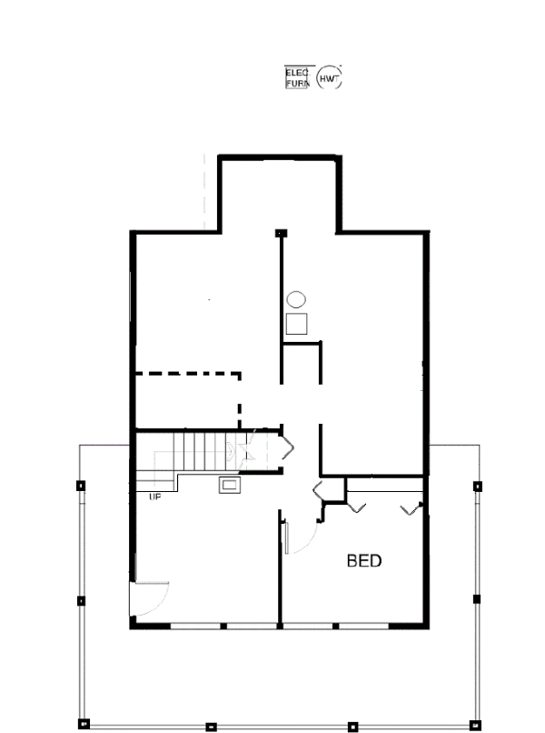 Cabin Contemporary Cottage Lower Level of Plan 90995