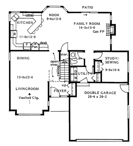 House Plan 90996 First Level Plan