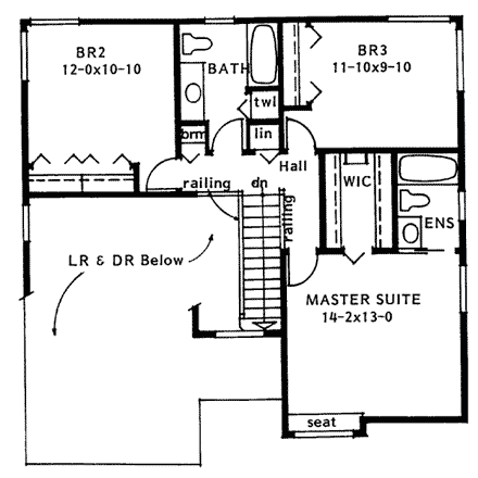 House Plan 90996 Second Level Plan