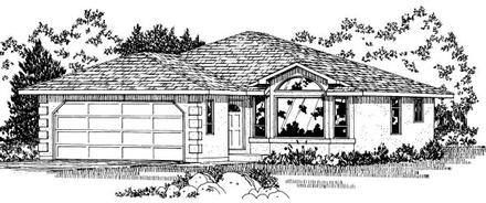 Contemporary Traditional Elevation of Plan 90998