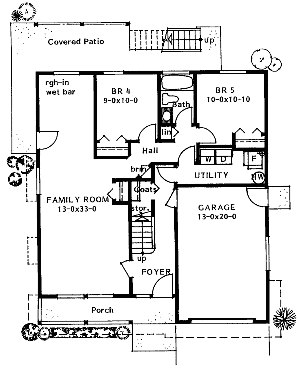 Contemporary Lower Level of Plan 90999