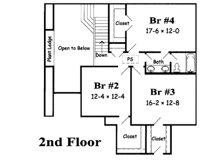 House Plan 91111 Second Level Plan