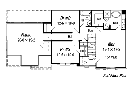 House Plan 91124 Second Level Plan