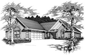 Ranch Elevation of Plan 91152