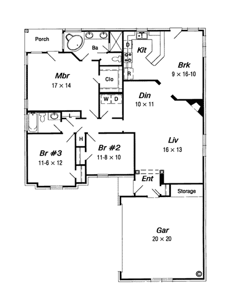 House Plan 91161 First Level Plan