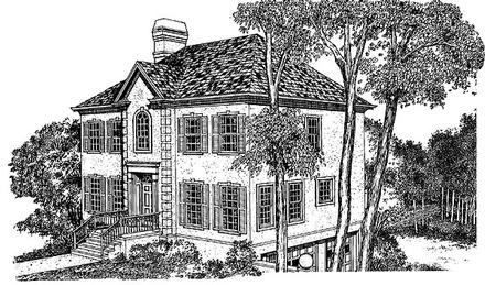 Country Elevation of Plan 91222