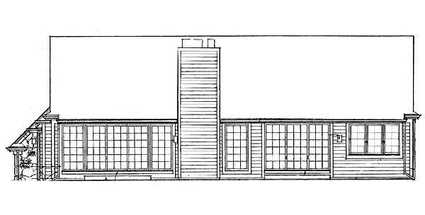 Traditional Rear Elevation of Plan 91238