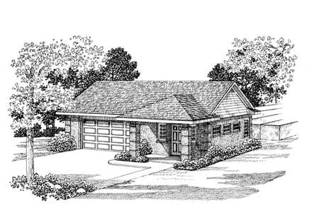 Garage Plan 91249 - 2 Car Garage Apartment Elevation