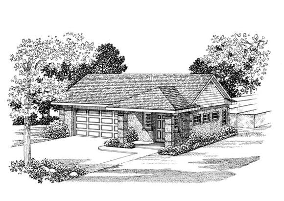 Garage Plan 91249 - 2 Car Garage Apartment Elevation