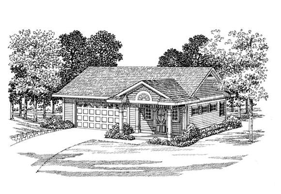 Garage Plan 91250 - 2 Car Garage Apartment Elevation