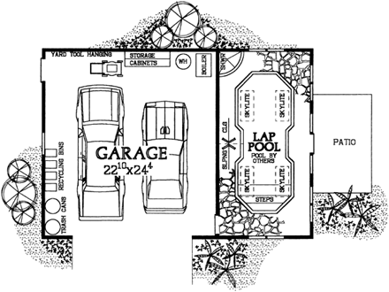 Garage Plan 91252 - 2 Car Garage Apartment First Level Plan