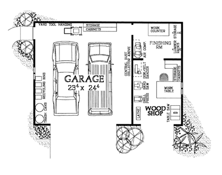 Garage Plan 91259 - 2 Car Garage First Level Plan