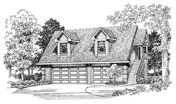 Garage Plan 91268 - 3 Car Garage Apartment Elevation