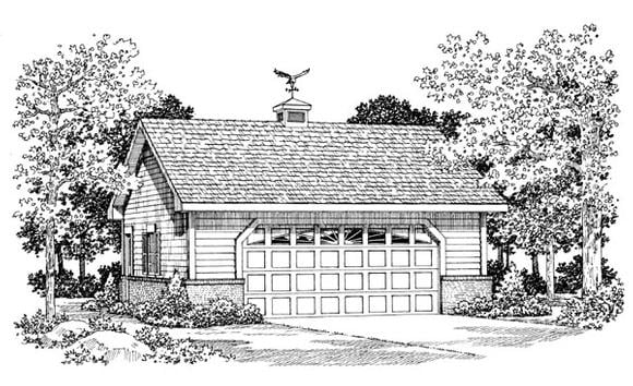 Garage Plan 91271 - 2 Car Garage Elevation