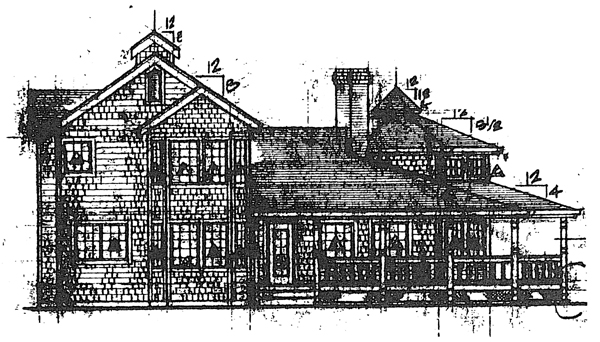 Contemporary Rear Elevation of Plan 91304