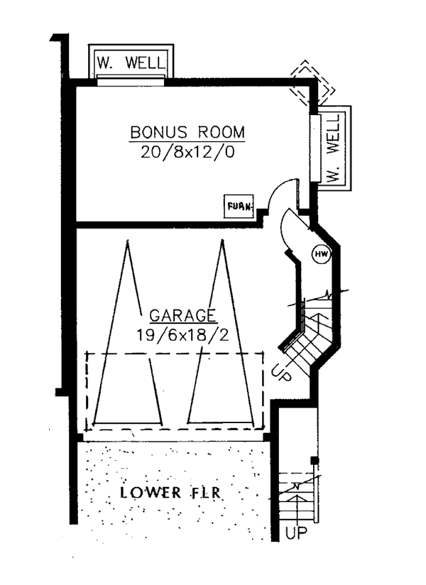 Country Craftsman Lower Level of Plan 91321