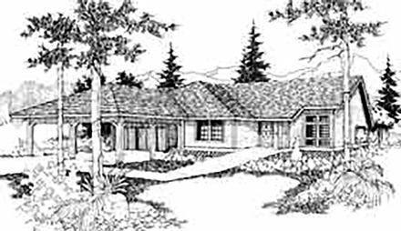 One-Story Ranch Elevation of Plan 91342