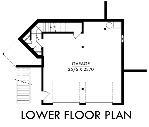 Contemporary Lower Level of Plan 91343