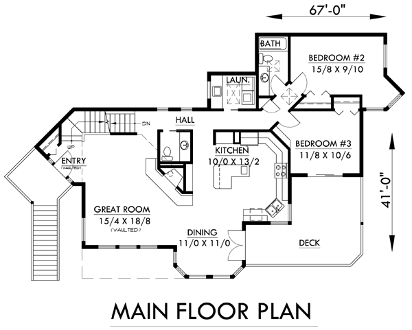 Contemporary Level One of Plan 91343