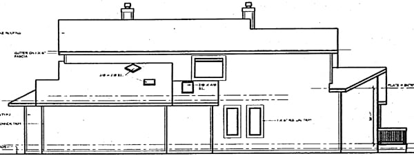 Contemporary Rear Elevation of Plan 91343