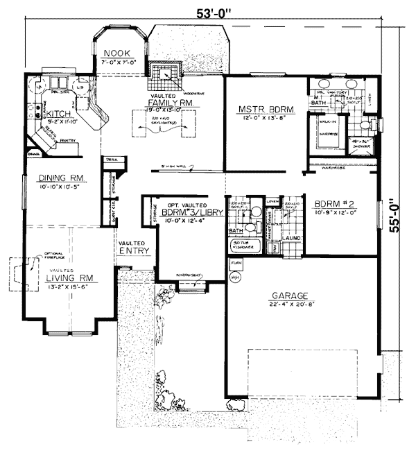 One-Story Ranch Level One of Plan 91349