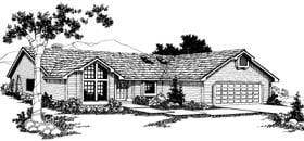 One-Story Ranch Elevation of Plan 91349