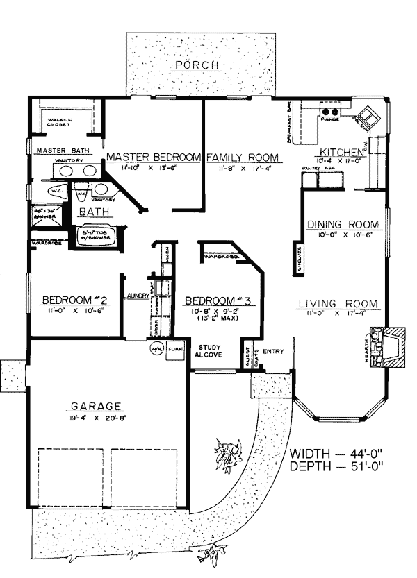 One-Story Ranch Level One of Plan 91351