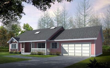 One-Story Ranch Elevation of Plan 91605
