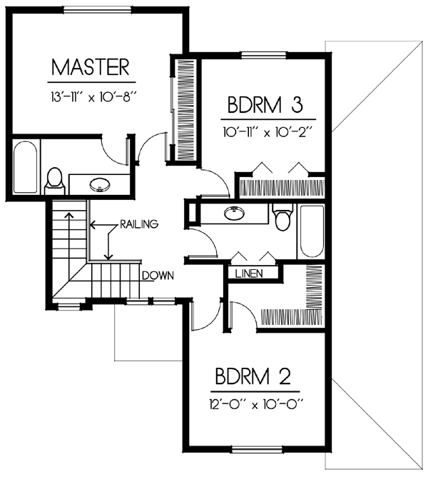 Craftsman Narrow Lot Level Two of Plan 91607