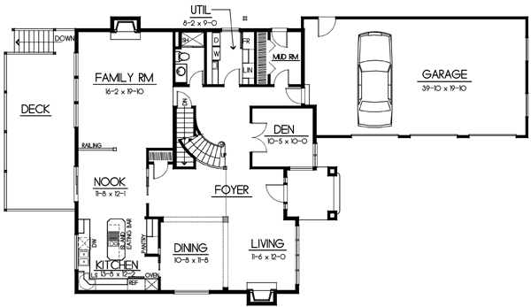 Contemporary Prairie Style Southwest Level One of Plan 91608