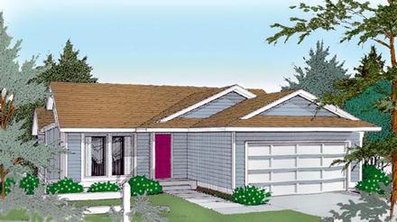 One-Story Ranch Elevation of Plan 91612