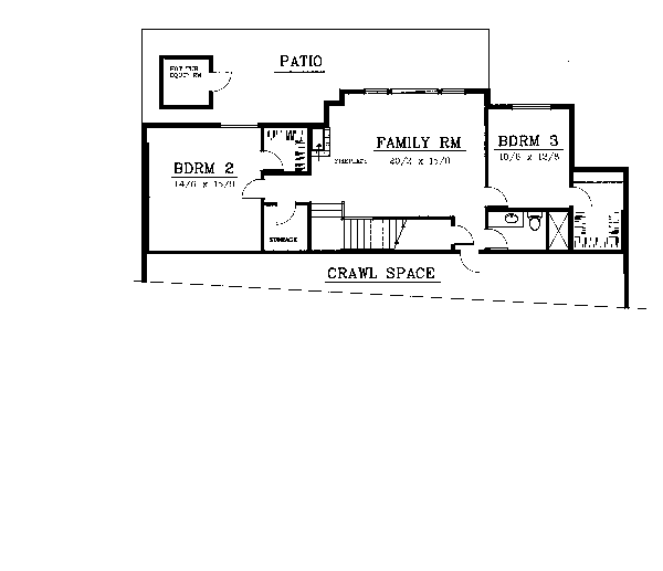 One-Story Traditional Lower Level of Plan 91616