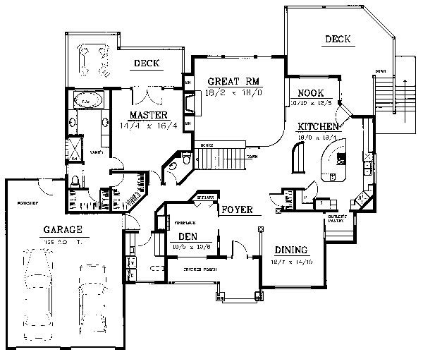 One-Story Traditional Level One of Plan 91616