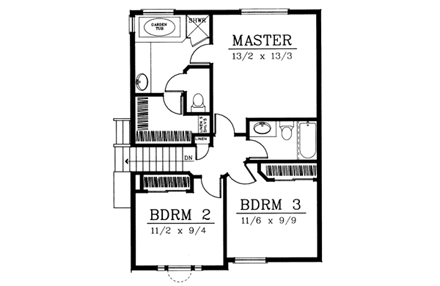 House Plan 91617 Second Level Plan