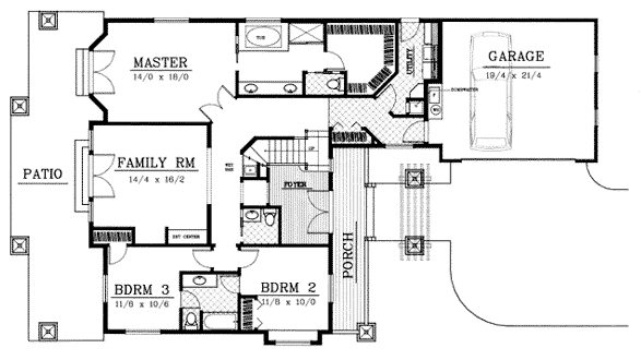 Country Craftsman Level One of Plan 91619