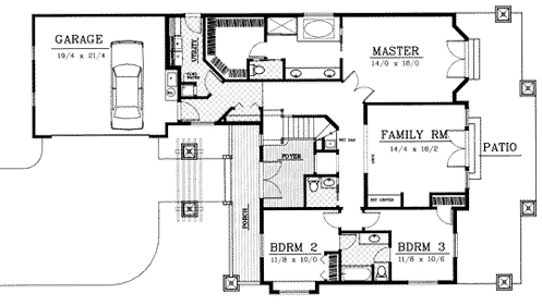 Country Craftsman Level One of Plan 91620