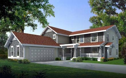 Country Craftsman Elevation of Plan 91620