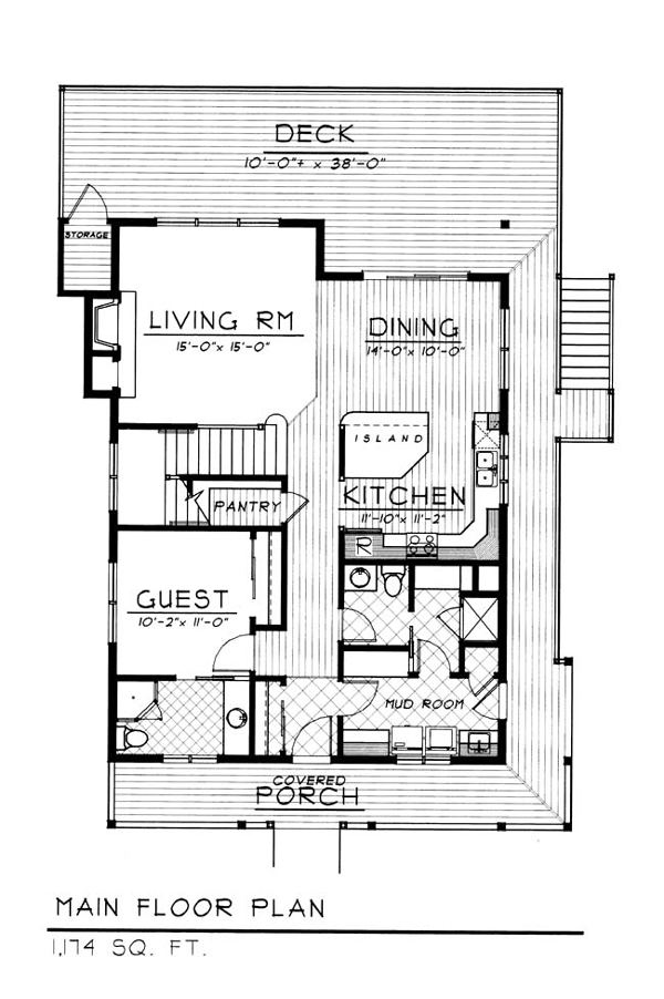 House Plan 91623 Level One