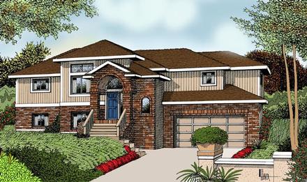 Contemporary One-Story Traditional Elevation of Plan 91624