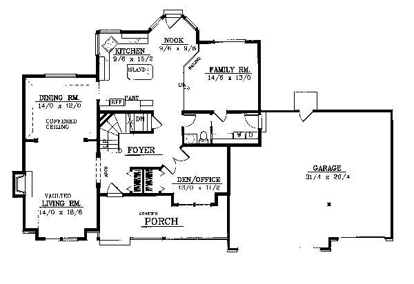 Country Farmhouse Level One of Plan 91626