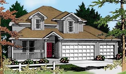 Colonial Country Traditional Elevation of Plan 91632