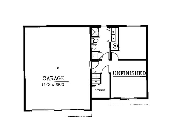 Traditional Lower Level of Plan 91635