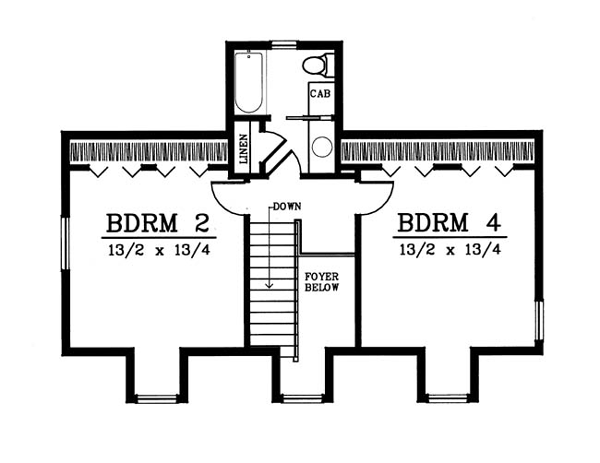 Cape Cod Country Farmhouse Level Two of Plan 91639