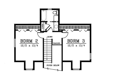 House Plan 91640 Second Level Plan