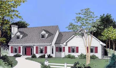 Cape Cod Colonial Elevation of Plan 91640