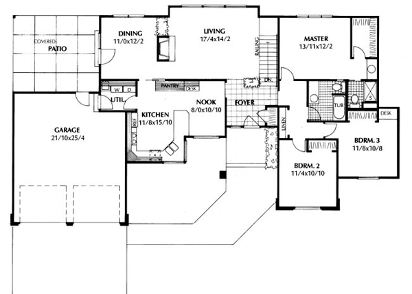 One-Story Ranch Southwest Level One of Plan 91641